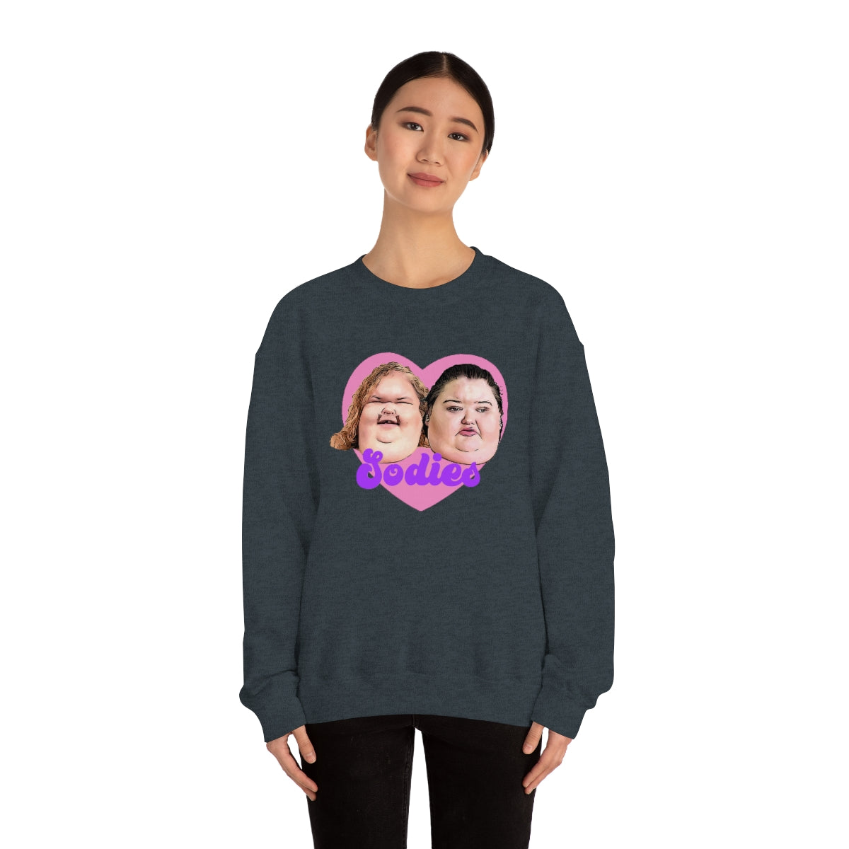 1000lb Sisters Sodies Pink Heart Unisex Heavy Blend™ Crewneck Sweatshirt