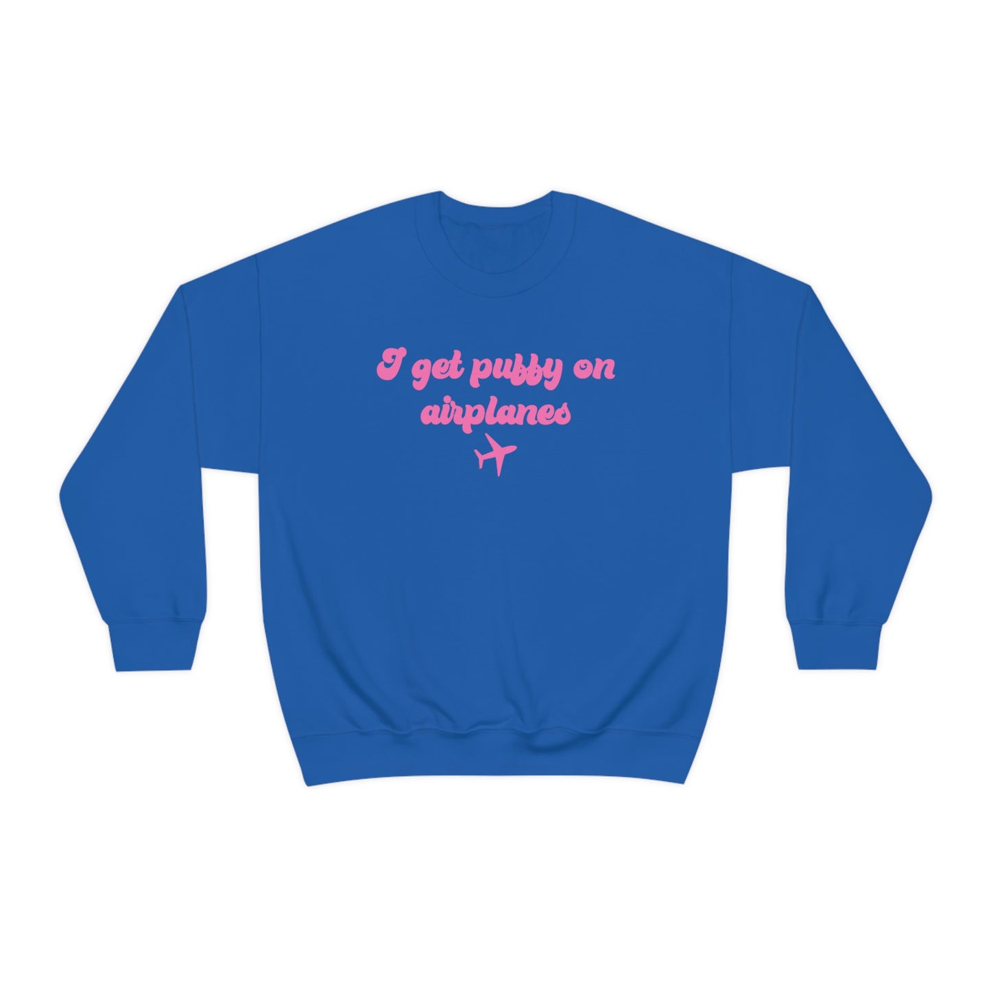 I Get Puffy On Airplanes Darcey and Stacey Unisex Heavy Blend™ Crewneck Sweatshirt