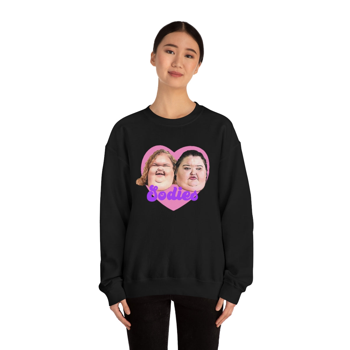 1000lb Sisters Sodies Pink Heart Unisex Heavy Blend™ Crewneck Sweatshirt