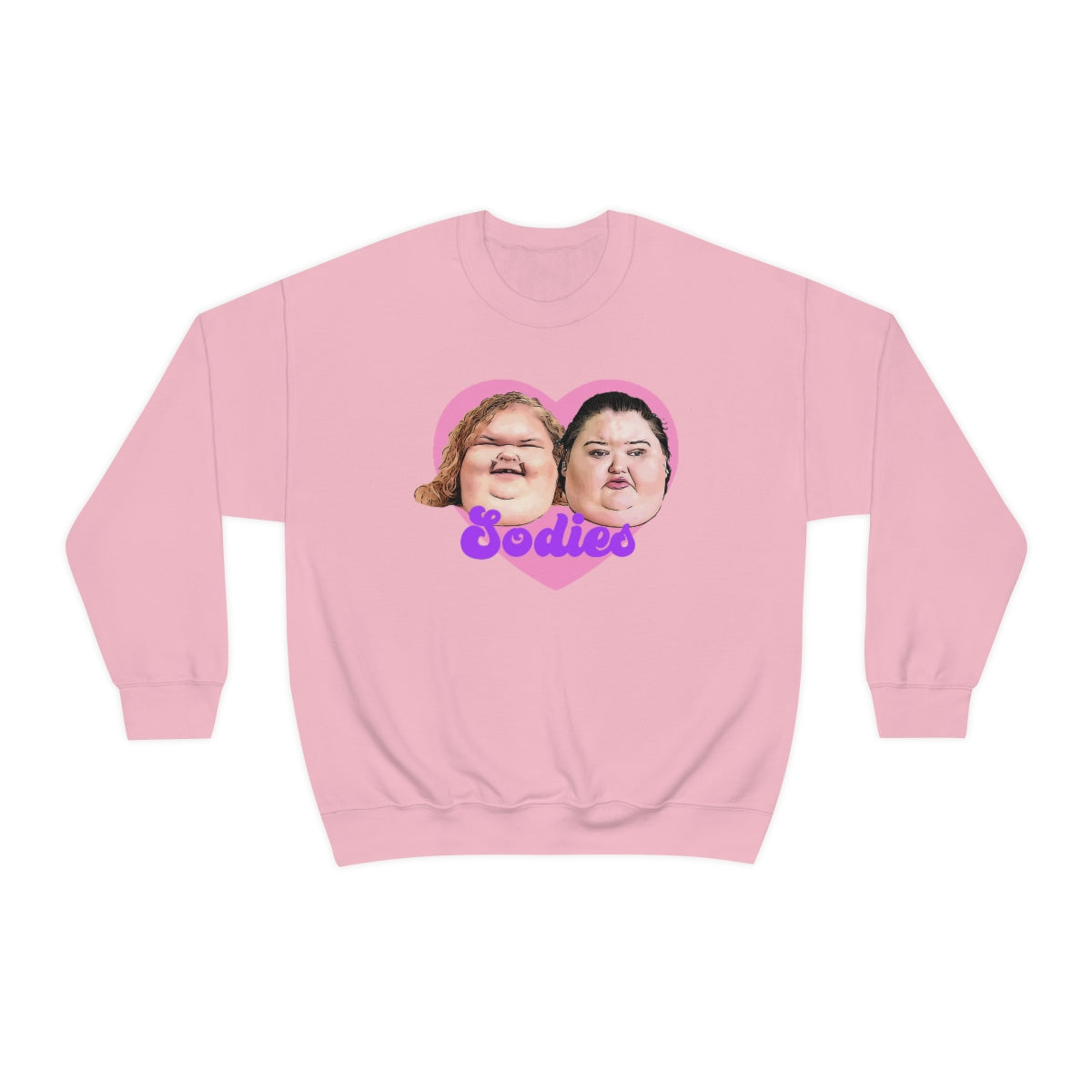 1000lb Sisters Sodies Pink Heart Unisex Heavy Blend™ Crewneck Sweatshirt