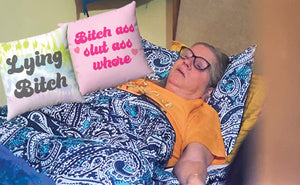 Bitch Ass Slut Ass Spun Polyester Square Pillow